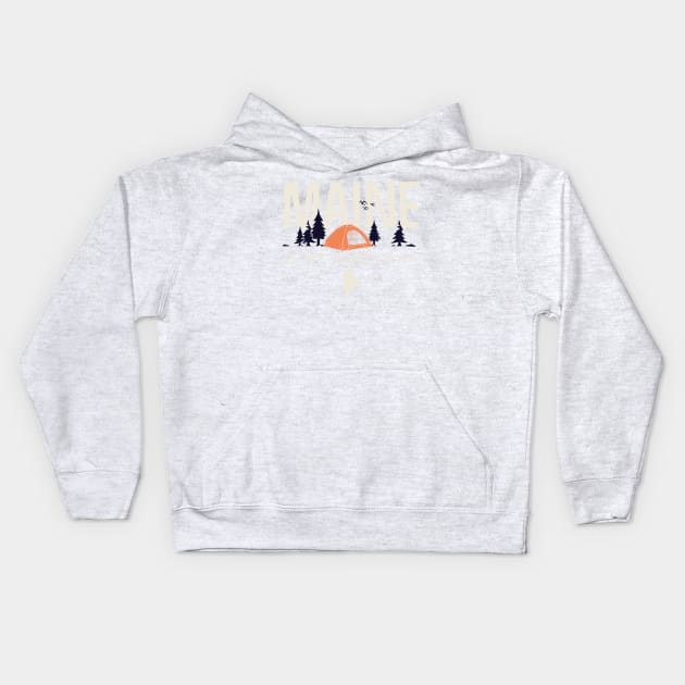 Maine is my Base Camp Kids Hoodie by jdsoudry